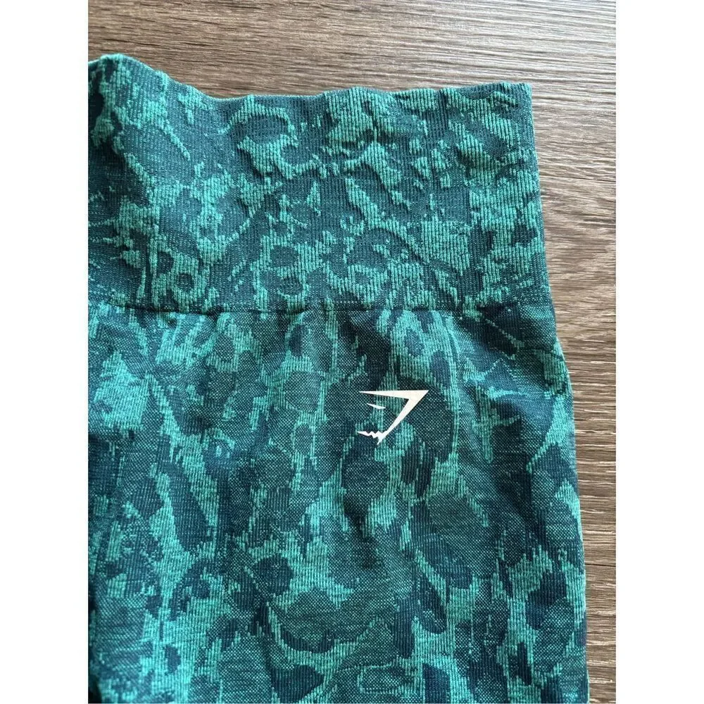 Gymshark Animal Seamless Teal Biker Cycling Shorts Size Small